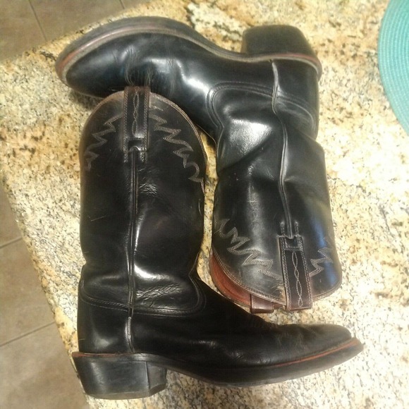 Ariat Black Deertan Legend Men's Leather Western Cowboy Boots Size 10 D - Picture 8 of 12